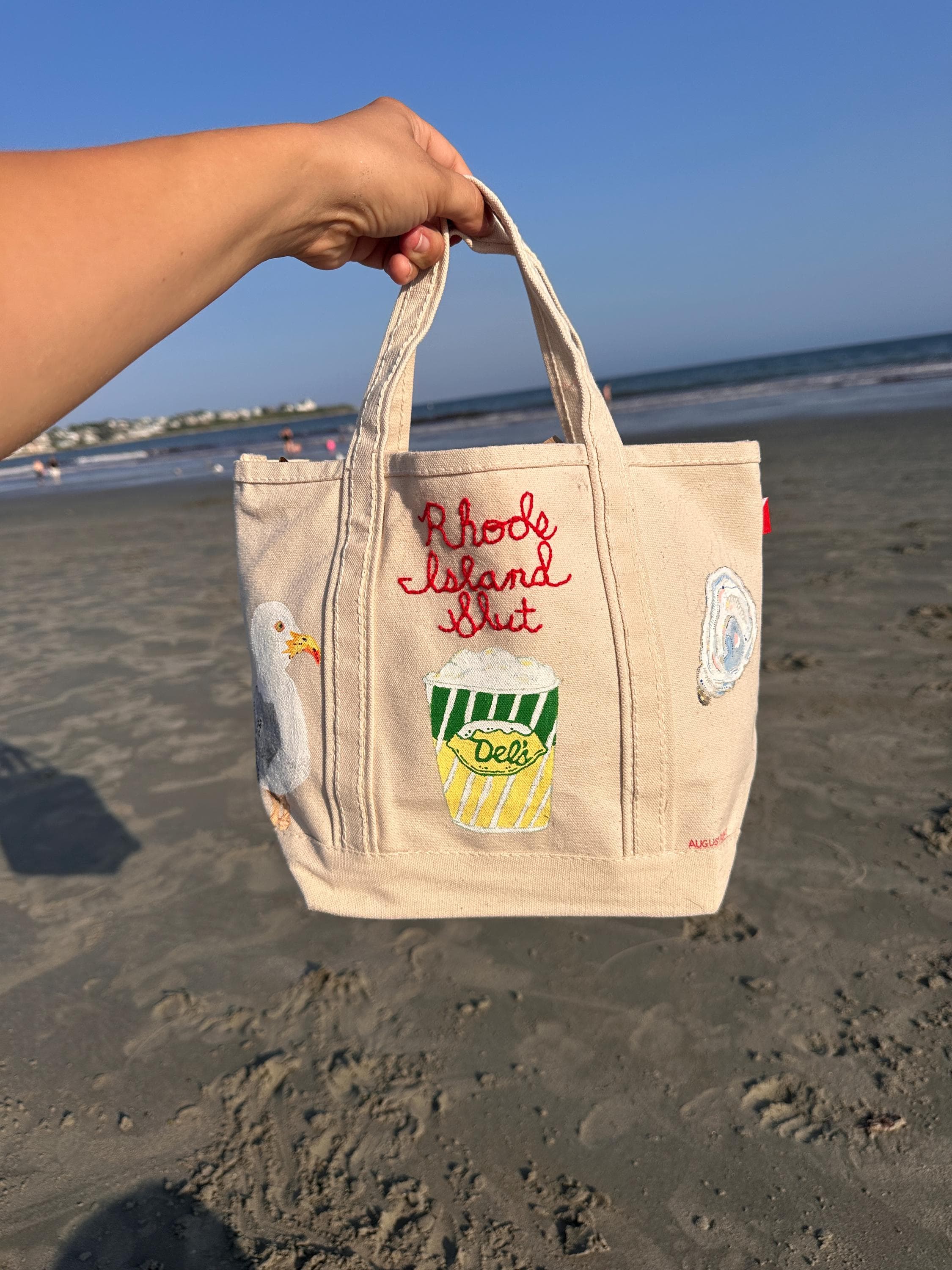 Newport Rhode Island Tote Bag - Natural Canvas Reusable Shopping Bag With Printed Design