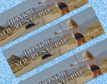 Honk if You're Stupid — Sabrina Carpenter Bumper Sticker Magnet | Funny Car Decal Meme