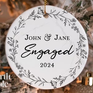 Personalized Engaged Ornament, Custom Couples Name Ornament, Wedding Ornament, Engagement Gift, Memorial Ornament NP-002