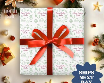 Christmas Gift Wrap Paper: Holiday Wrapping Paper Sheets, Cute Xmas Gift Wrapping For Kids And Family(NPW-006)