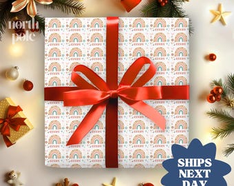 Christmas Gift Wrap: Custom Holiday Wrapping Paper, Personalized Gift Wrap For Kids Christmas Presents(NPW-041)
