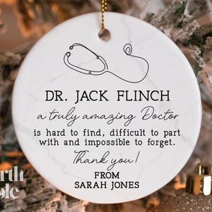 Thank You Gift for Doctor, Appreciation Ornament, Retirement Gift, Personalized Doctor Christmas Gift NP-022