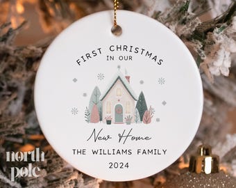 New Home Ornament - First Christmas in our New Home 2024 - Ornament Keepsake - Realtor Client Gift - Custom New Home Ornament NP-208