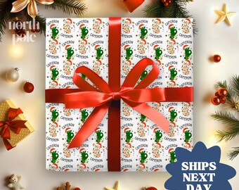 Christmas Gift Wrap Custom Name, Personalized Wrapping Paper For Kids, Holiday Gift Wrapping For Children(NPW-051)