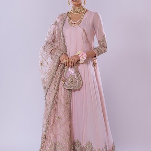 Anarkali Party Dress on Chiffon, Pakistani Indian Long Frock, Formal Wear Silk Sharara. Stitched Ready to Ship Ethnic Wear Bridesmaid Dress.