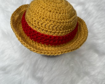 Op een stuk geïnspireerde Luffy strohoed voor baby's tot peuters