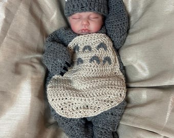 Totoro Crochet Outfit Costume Bunting (Newborn-2T)