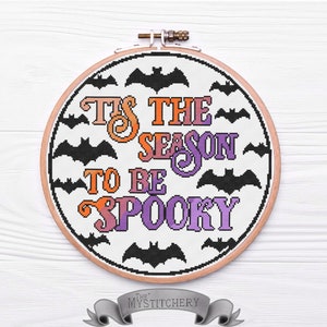 Tis the Season to be Spooky Halloween Instant Download Cross Stitch Pattern PDF