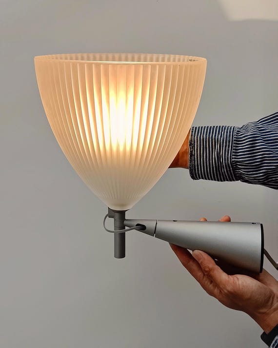 90s Vintage STRESA Wall Lamp With Pleated Glass Shade, Designed by