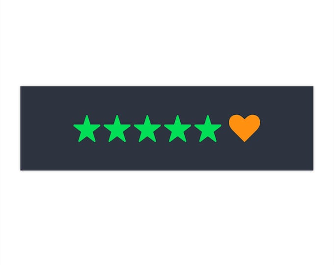Letterboxd 5 Stars & Heart Bumper Sticker