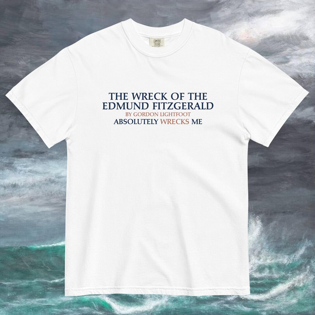 T-shirt Artistique Gordon Lightfoot & Edmund Fitzgerald – Tailles S à 3XL – 100% Coton – Personnalisable – Neuf