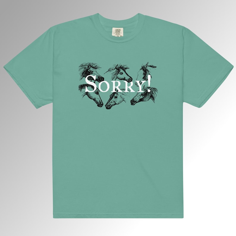 Sorry! with Horses Unisex heavyweight t-shirt