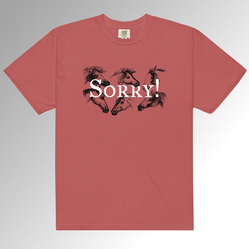 Sorry! with Horses Unisex heavyweight t-shirt