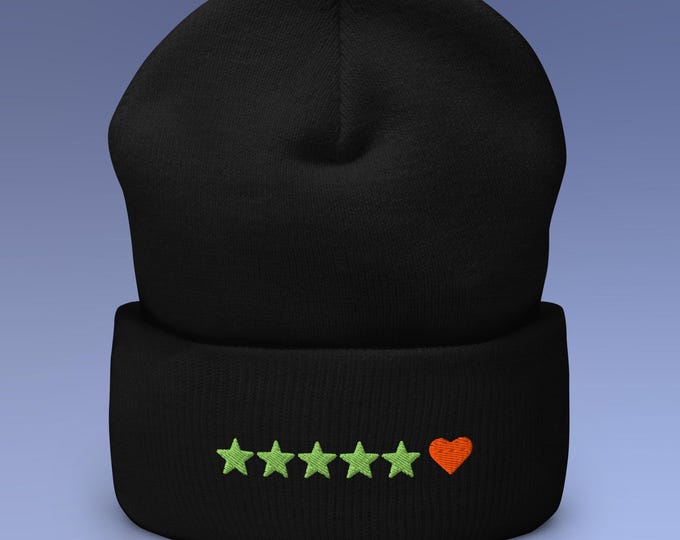 Letterboxd 5 Stars & Heart Beanie