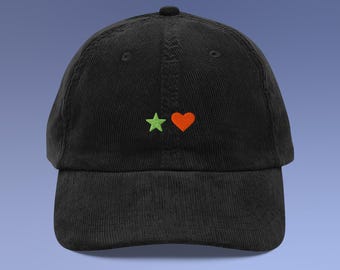 Casquette en velours côtelé Letterboxd 1 étoile + coeur