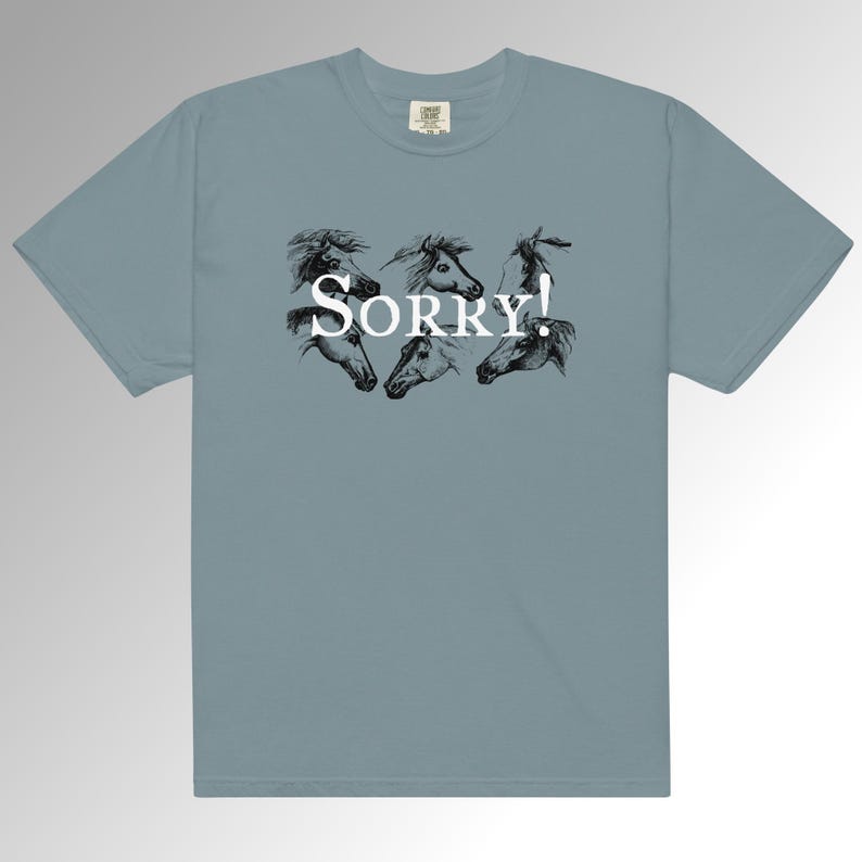 Sorry! with Horses Unisex heavyweight t-shirt