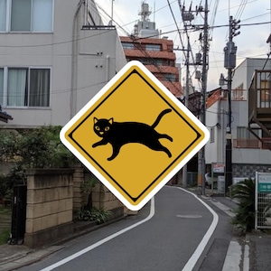 Beware of Cats - Japanese Road Sign - Magnet
