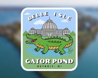 Belle Isle Gator Pond Sticker | Detroit Michigan Alligator