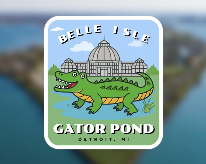 Belle Isle Gator Pond Sticker | Detroit Michigan Alligator