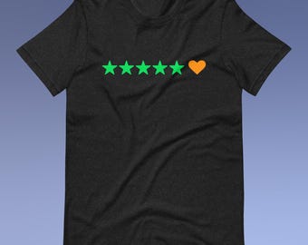 T-shirt unisexe Letterboxd 5 étoiles + coeur