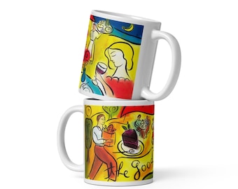 Global Village Coffeehouse Mug - "The Good Life" White glossy mug