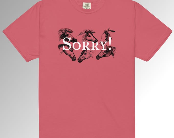 Sorry! with Horses Unisex heavyweight t-shirt
