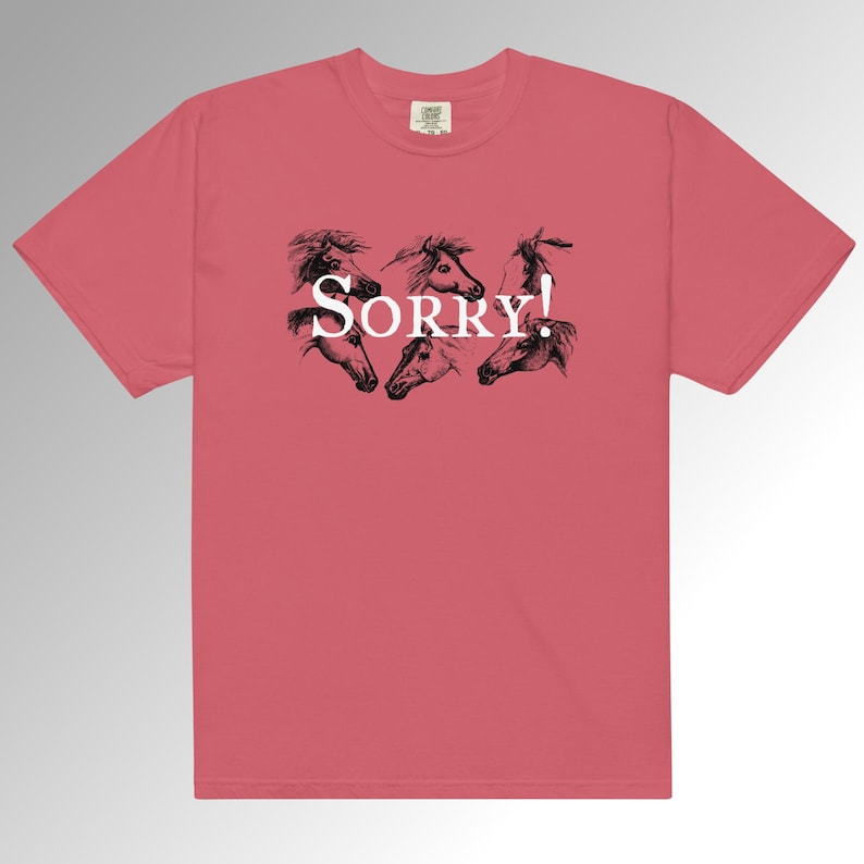 Sorry! with Horses Unisex heavyweight t-shirt