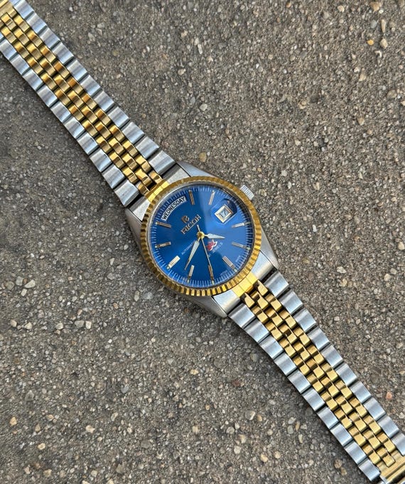 Vintage Ricoh President Automatic + Manual Wind Sunburst Blue Dial