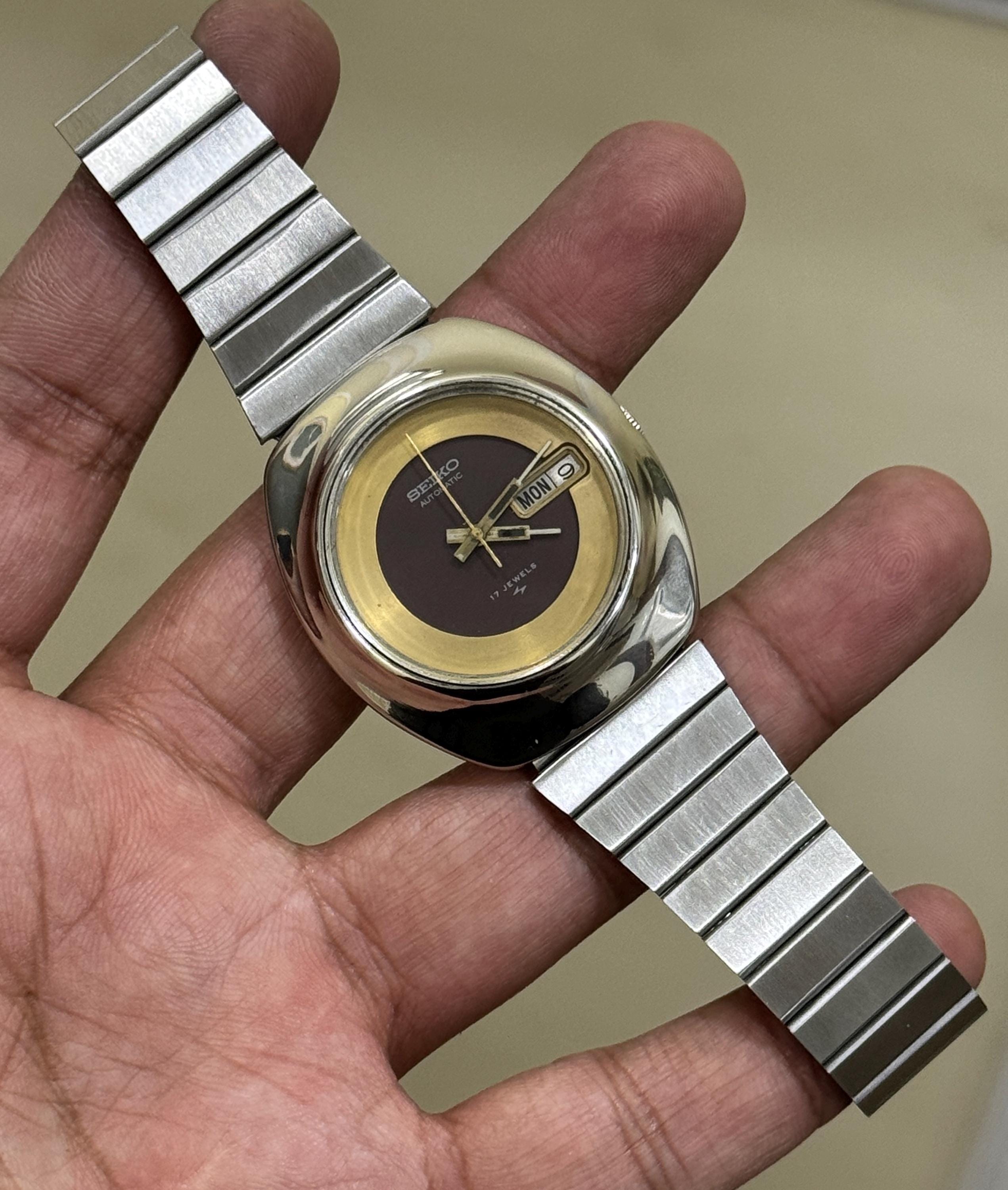 Vintage Rare Seiko Automatic Brown Dial Gold Tone 7006-7139 