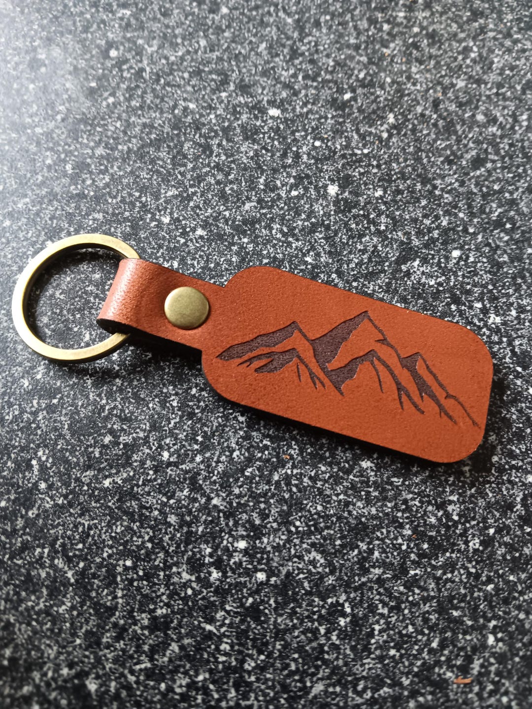 Vail Keychain Handmade Leather Mountain Keychain - Etsy