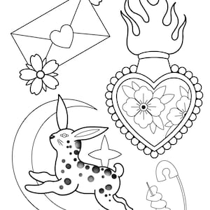 Tattoo design stencils outline