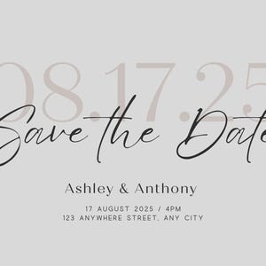 Editable Save the Date / Minimalist Save the Date / Wedding / Save the Date Templates