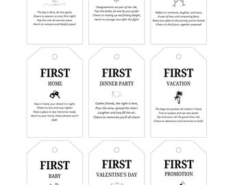 Editable 9 Milestone Wine Labels Printable, Milestone Wine Tags Bridal ...