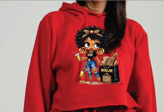 Boujie Boop  Cropped Hoodie (Unisex)