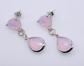 Violet Opal Ohrringe: Sterling Silber Stecker, Braut Accessoires