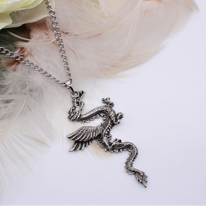 Celtic Dragon Pendant: Hand Cast Silver Pewter Necklace