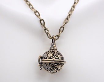 Women's Boho Style, Diffuser Locket. Antique Bronze with Filigree Butterfly Designs. Essential Oil Diffuser. Stylish, Aromatherapy Pendant.