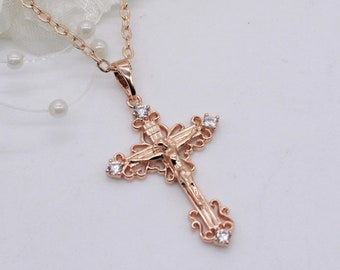 Rose Gold Crucifix - Etsy