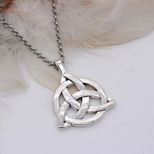Celtic Pendant. Gender Neutral. Antique Silver. Trinity Knot. Celtic Triquetra. Irish Jewelry. Wicca Symbol. St. Paddy&#39;s Day. All Occasion.