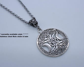 Triple Moon Tree of Life Pendant.