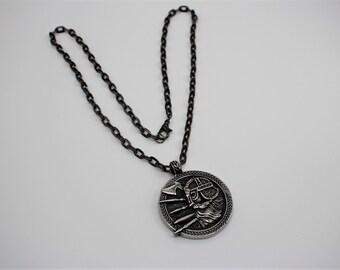 Odin Pendant Necklace, Norse God Jewelry With Raven And Shield, Viking
