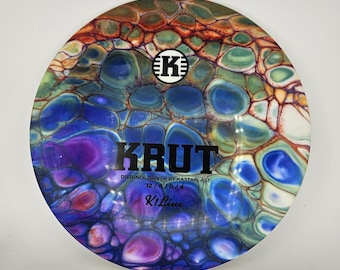Driver de distancia para disc golf Kastaplast K1 Krut teñido a medida, 174 g, "Lava Leak"