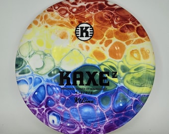 Driver de golf de disco de gama media Kastaplast K1 KaxeZ teñido a medida, 175 g, "Record Scratch"