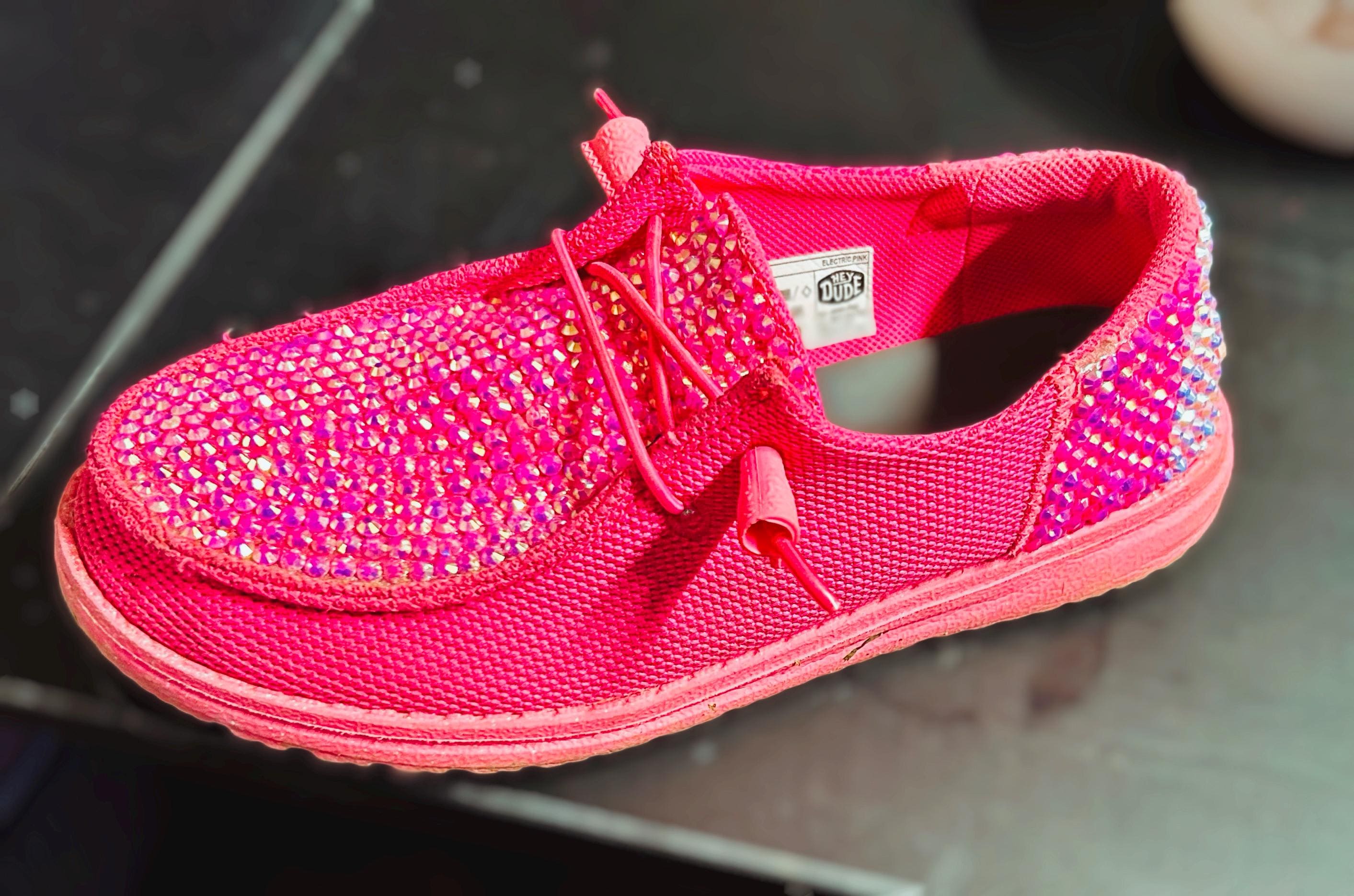 Sparkly Pink Hey Dudes Holiday Sparkle Pink Authentic Sparkly Hey - Main Image