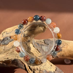 Natural Rabbit Hair Quartz Thousands Layered Phantom Crystal Bracelet High Quality Crystal Healing Boho Chic Rare Find Gift for Her Him