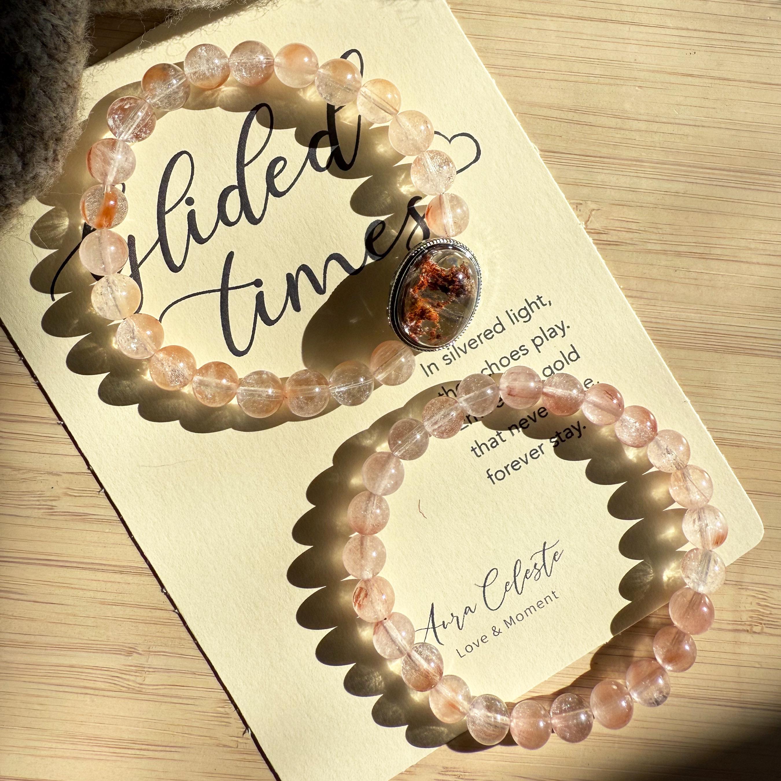 本物のアイスピンクラビットヘアクォーツファントムクリスタル