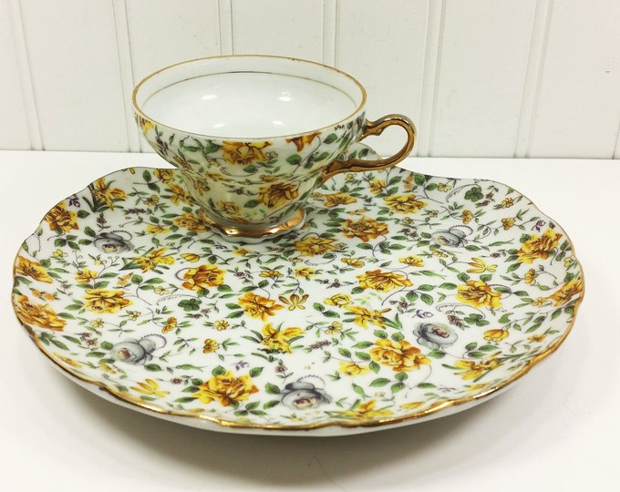 Tea and Toast Set in Yellow Vintage Original Napco China Etsy