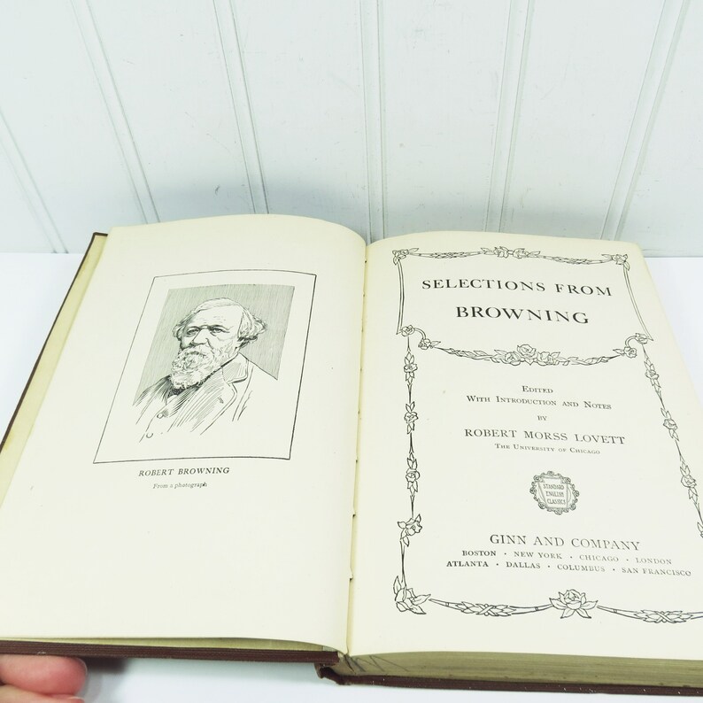 Selections From Browning by Robert Morss Lovett 1906 Ginn and Etsy