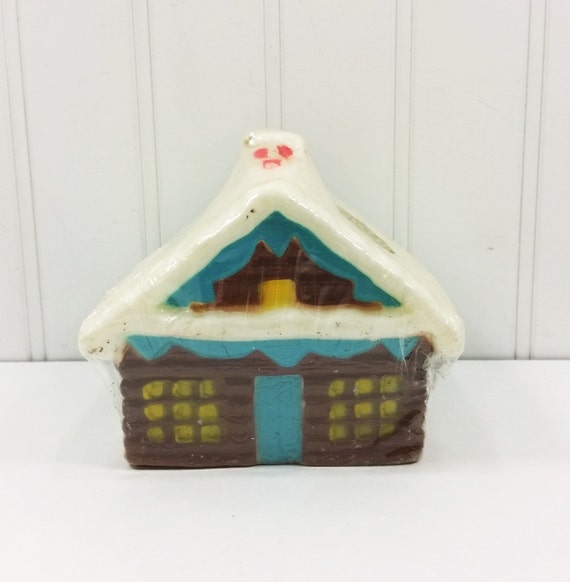 Fuller Brush Log Cabin Candle Gingerbread House Square Wax Etsy
