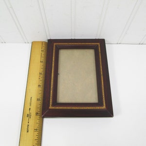 Wood Inlay Frame Brown With Gold Inlay Details Small 6x4 Inch Easel ...